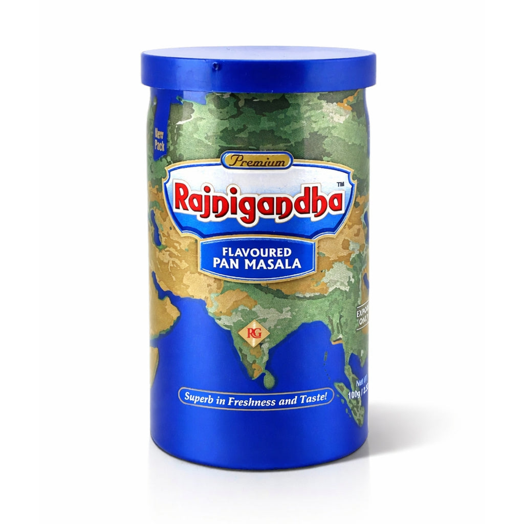 Rajnigandha Pan Masala – 100g Export Quality Can | Classic Desi Freshener