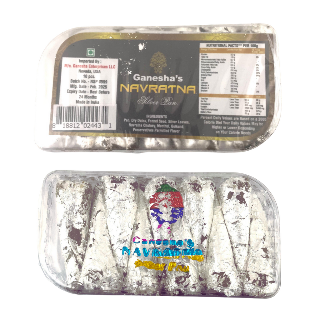 Navratna Silver Paan – 10 Pieces | Indian Sweet Paan with Edible Silver | Mouth Freshener & Digestive
