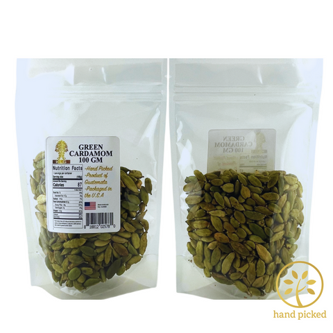 Whole Green Cardamom Pods – Extra Fancy Grade, 100g per Bag