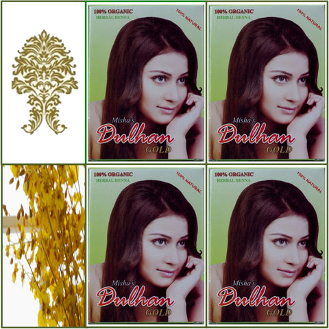 4 Boxes. Pure Herbal Henna. Golden Hair Color. 100g Ea.